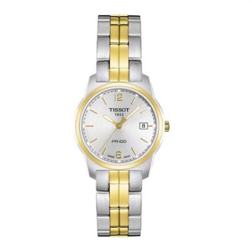 Tissot PR 100 Quartz 24.5 Stainless Steel / Yellow Gold PVD / Silver / Bracelet